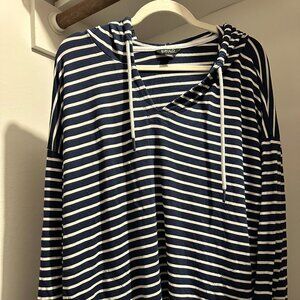 Buffalo David Bitton Navy and white striped Hoodie! Size XXL